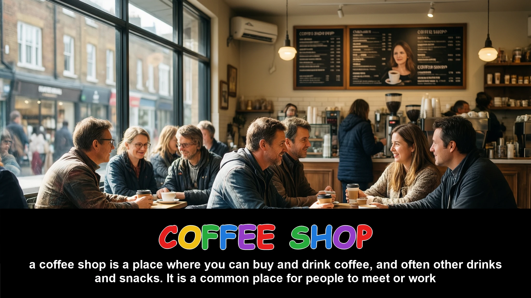 English Illustration for coffee shop